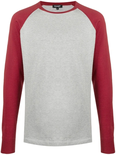 Shop Ron Dorff Long-sleeve Baseball T-shirt In Grey