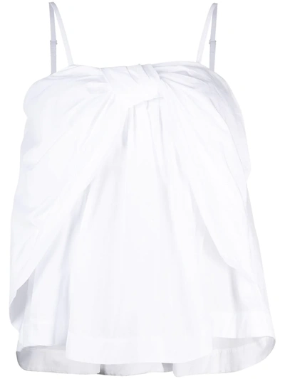 Shop Simone Rocha Twist Detail Sleeveless Top In White