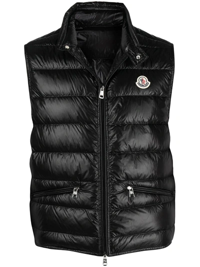 Shop Moncler Gui Quilted Padded Gilet In Black