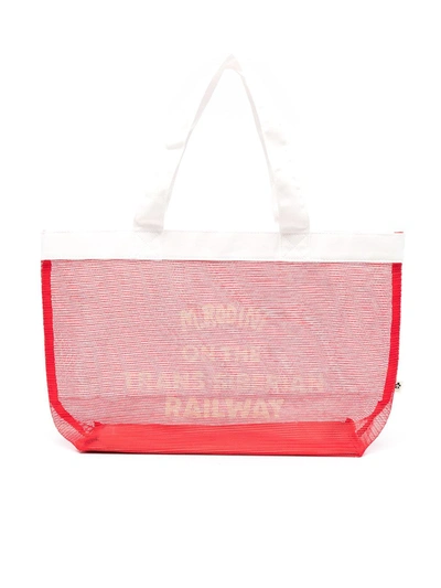 Shop Mini Rodini Mesh Tote Bag In Red