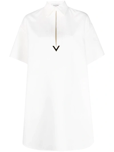 Shop Valentino Vgold Short-sleeve Dress In White