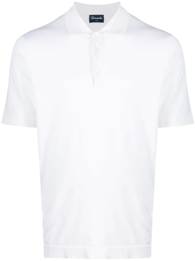 Shop Drumohr Classic Polo Shirt In White