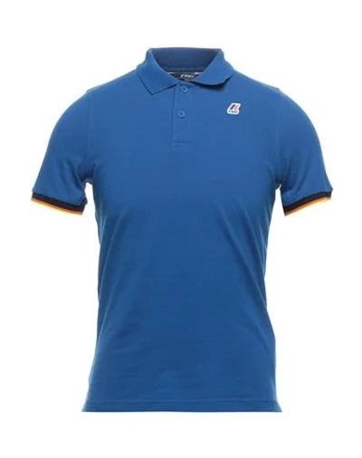 Shop K-way Man Polo Shirt Bright Blue Size M Cotton, Elastane
