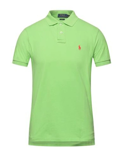 Shop Polo Ralph Lauren Man Polo Shirt Light Green Size M Cotton