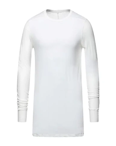 Shop Rick Owens T-shirts In Ivory