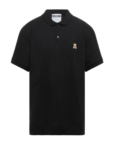 Shop Moschino Polo Shirts In Black
