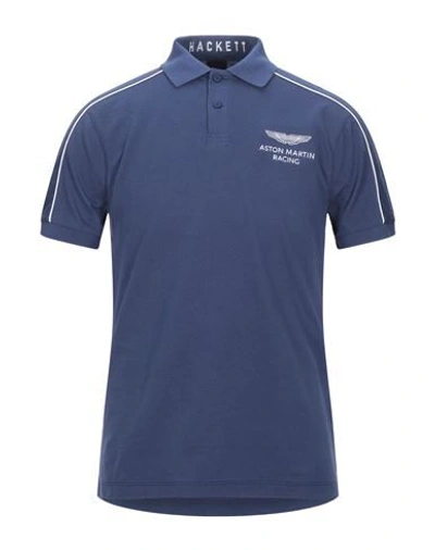 Shop Aston Martin Racing By Hackett Man Polo Shirt Midnight Blue Size S Cotton