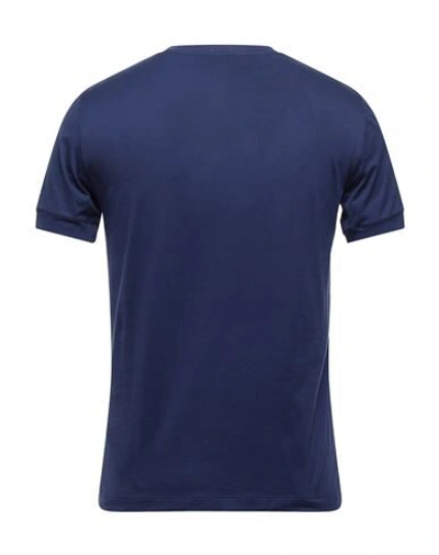 Shop Giorgio Armani Man T-shirt Blue Size 40 Cotton, Polyester