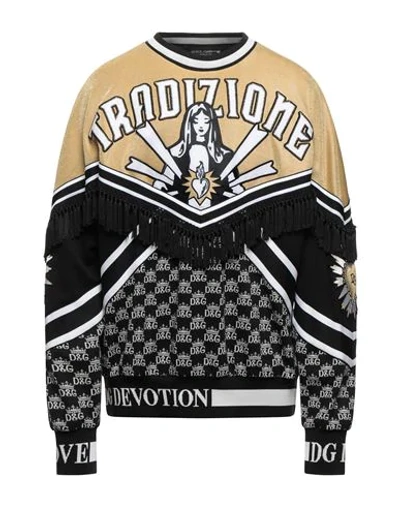 Shop Dolce & Gabbana Man Sweatshirt Beige Size 34 Cotton, Polyester, Polyamide, Elastane