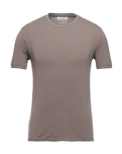 Shop Cruciani Man T-shirt Dove Grey Size 46 Cotton, Elastane