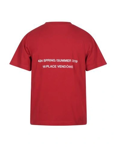 Shop 424 Fourtwofour T-shirts In Red