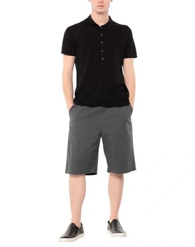 Shop Amish Man Shorts & Bermuda Shorts Lead Size Xs Cotton, Elastane In Grey