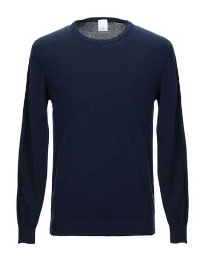 Shop Domenico Tagliente Man Sweater Midnight Blue Size S Cotton In Dark Blue