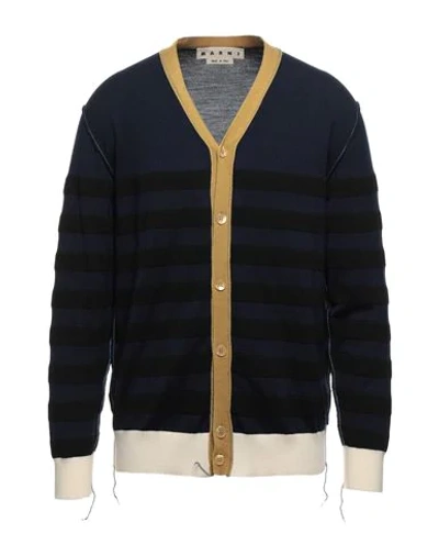 Shop Marni Cardigans In Dark Blue