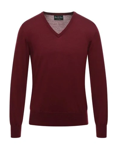Shop Alan Paine Sweaters In Maroon