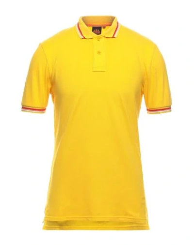 Shop Sundek Man Polo Shirt Ocher Size S Cotton, Elastane In Yellow