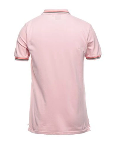 Shop Sundek Man Polo Shirt Pink Size L Cotton, Elastane