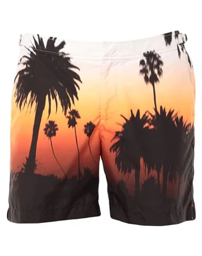 Shop Orlebar Brown Swim Trunks In Orange