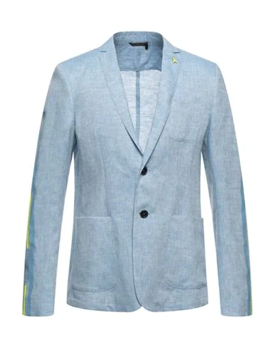 Shop Patrizia Pepe Suit Jackets In Sky Blue