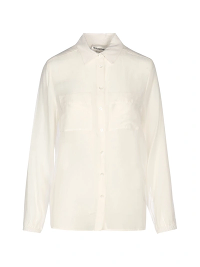 Shop Semicouture Shirt In Cotton Muslin In White
