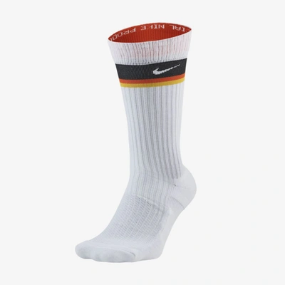 Shop Nike Snkr Sox Rayguns Basketball Crew Socks In White,team Orange,white