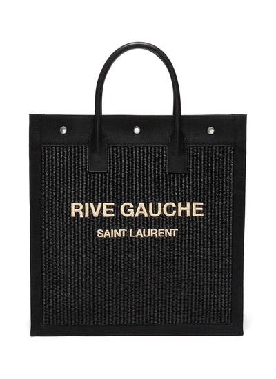 Shop Saint Laurent Noe Rive Gauche' Logo Tote Bag In Black