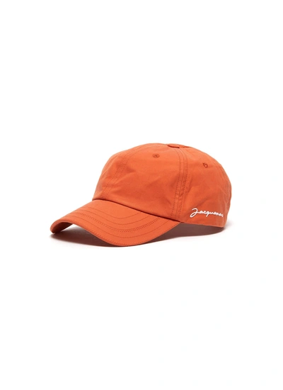 Jacquemus La Casquette' Logo Embroidered Cap In Orange | ModeSens