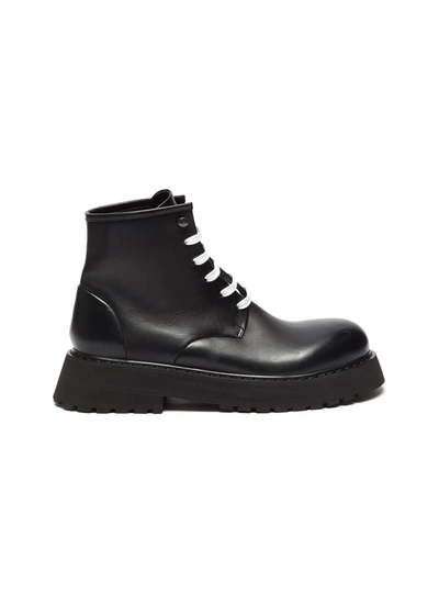 Shop Marsèll Micarro' Leather Combat Boots In Black