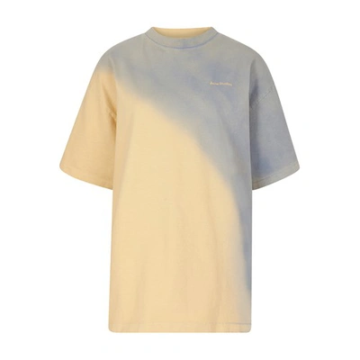 Shop Acne Studios Oversized T-shirt In Vanilla Yellow Pale Blue