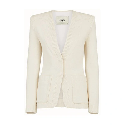 Shop Fendi Cotton Jacket In Blanc