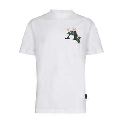 Shop Palm Angels Classic Daisy Logo T-shirt In White Black