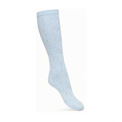 Shop Fendi Socks In Bleu Clair