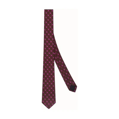Shop Fendi Silk Tie In Bordeaux