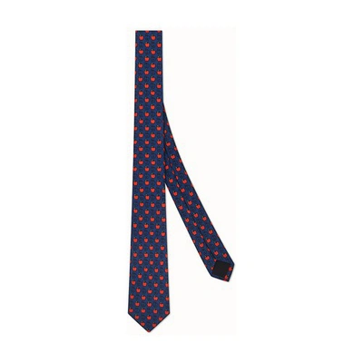 Shop Fendi Silk Tie In Bleu
