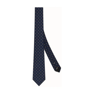 Shop Fendi Silk Tie In Bleu
