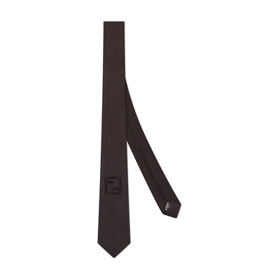 Shop Fendi Linen Tie In Noir