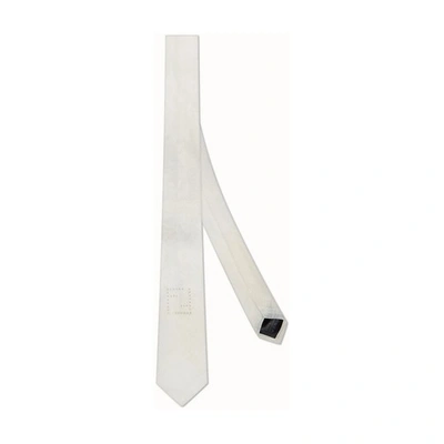 Shop Fendi Linen Tie In Blanc