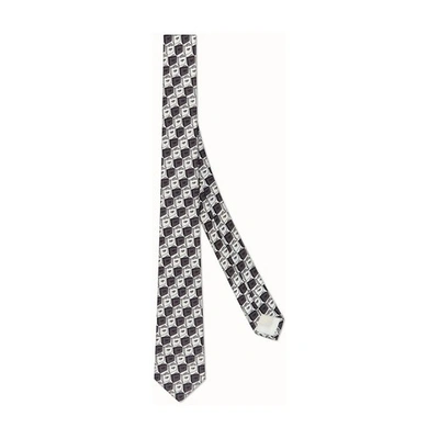 Shop Fendi Silk Tie In Blanc