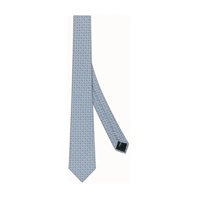 Shop Fendi Silk Tie In Bleu Clair