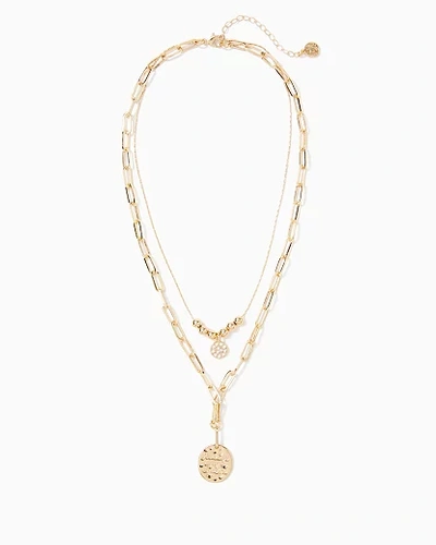 Shop Lilly Pulitzer Island Hopping Necklace In Gold Metallic
