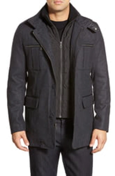 Cole Haan Wool Blend Jacket In Charcoal