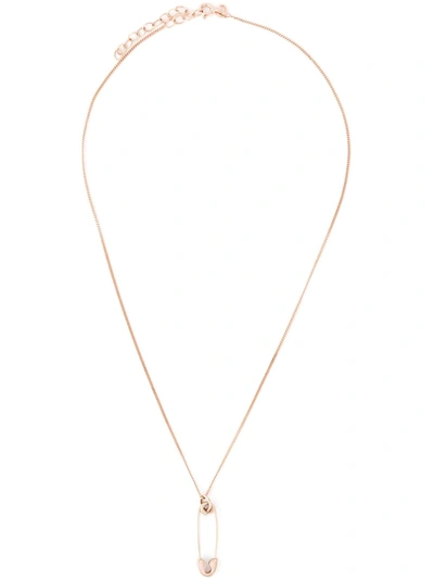 Shop True Rocks Small Safety Pin Necklace In Metallic