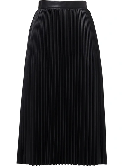 Shop Jason Wu High-rise Pleated Midi Skirt In Black