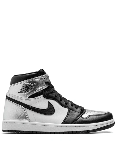 Shop Jordan Air  1 Retro High Og "silver Toe" Sneakers In Black