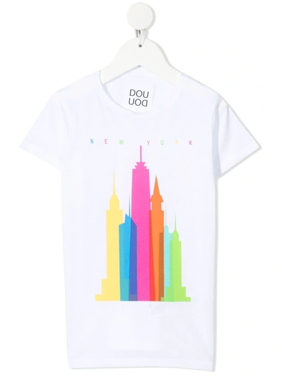 Douuod Teen Graphic-print Cotton T-shirt In White