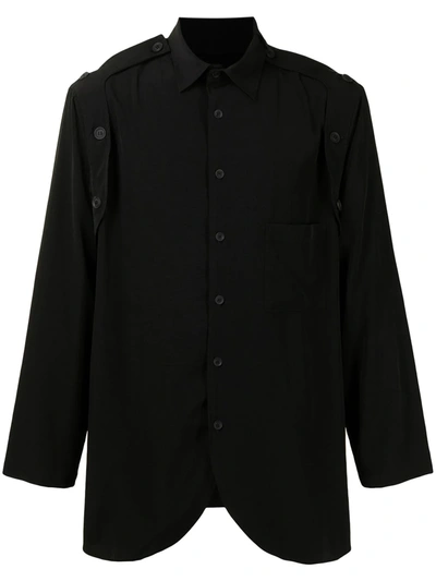 Shop Yohji Yamamoto Detachable Sleeve Shirt In Black