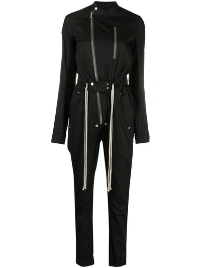 Shop Rick Owens Gary Drawstring Jumpsuit In Black