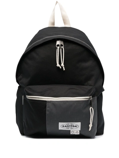 Shop Eastpak Logo-patch Bi-colour Backpack In Black
