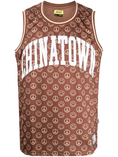 Shop Chinatown Market Graphic-print Sleeveless Top In Brown