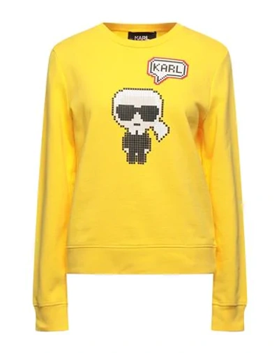 Shop Karl Lagerfeld Sweatshirts In Yellow